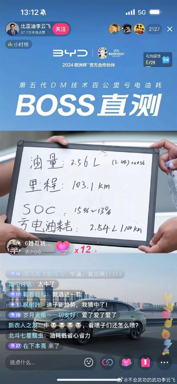 Hãng số 1 Trung Quốc nói xe chỉ ăn 3,98L/100km, người dùng livestream lái 3 ngày xem có 'nổ' không- Ảnh 3. Hãng số 1 Trung Quốc nói xe chỉ ăn 3,98L/100km, người dùng livestream lái 3 ngày xem có 'nổ' không- Ảnh 3.