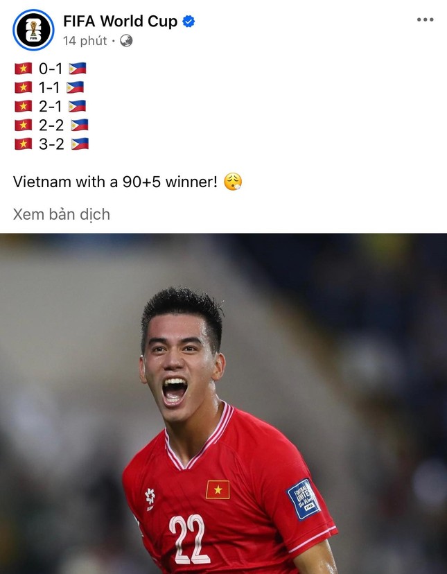 Trang chủ FIFA World Cup ca ngợi chiến thắng của tuyển Việt Nam- Ảnh 2.