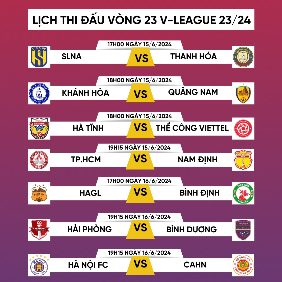 Lịch thi đấu vòng 23 V-League 2023/2024: HAGL và Hà Nội FC gặp khó- Ảnh 1.