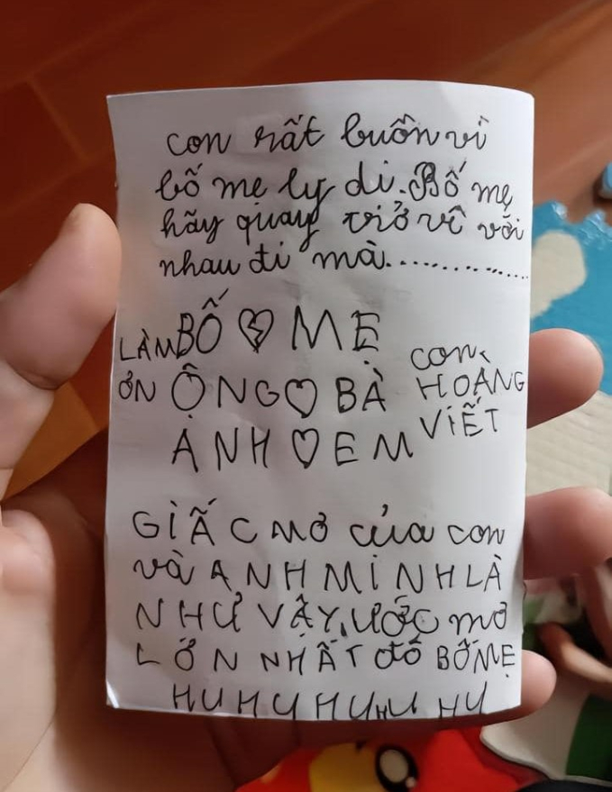 Bức thư của học sinh tiểu học khiến ai đọc xong cũng khóc: Phía sau một gia đình tan vỡ, người tổn thương nhất luôn là con cái- Ảnh 1.