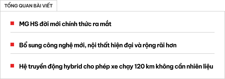 MG HS 2025 ra mắt: Thiết kế mới, kích thước lớn hơn, nội thất nhiều trang bị xịn hơn đời cũ, về Việt Nam dễ ‘hot’- Ảnh 1.