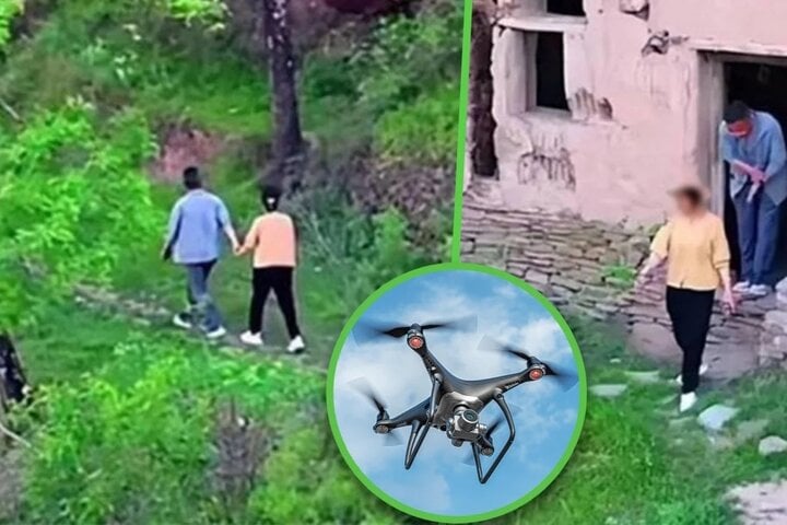 Chồng dùng flycam bắt quả tang vợ ngoại tình với sếp trong ngôi nhà đổ nát- Ảnh 1.