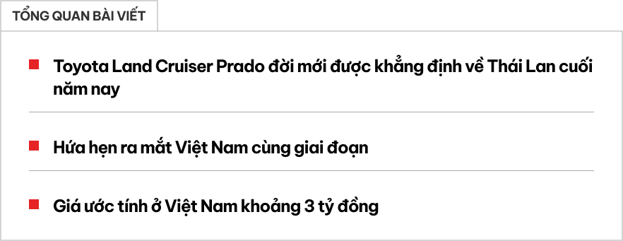 Toyota Land Cruiser Prado 2024 chốt ra mắt Thái Lan năm nay, khách có tiền chưa chắc mua được do chỉ bán giới hạn 50 chiếc ban đầu- Ảnh 1.