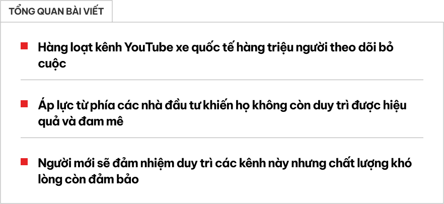 'Lục đục nội bộ', nhiều kênh YouTube lớn về xe tạm dừng hoạt động- Ảnh 1.