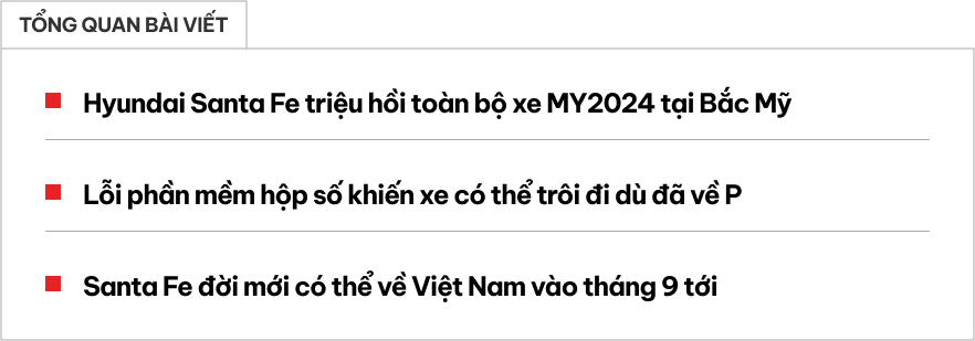 Chưa về Việt Nam, Hyundai Santa Fe đời mới đã gặp lỗi lớn: Về số P vẫn lăn bánh, chưa có tai nạn nghiêm trọng- Ảnh 1.