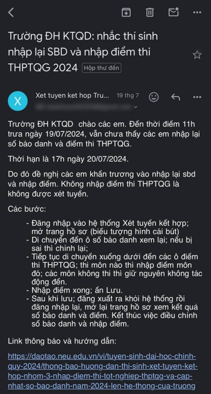 Nam sinh trượt Đại học Kinh tế Quốc dân chỉ vì... quên đọc mail- Ảnh 2.