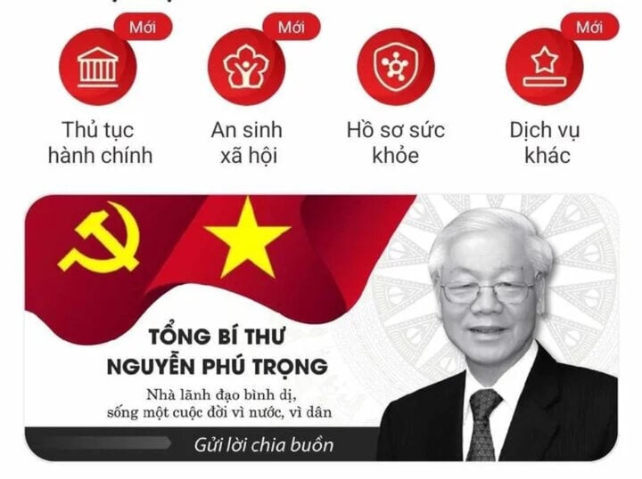 Người dân gửi lời chia buồn, tri ân Tổng Bí thư Nguyễn Phú Trọng trên VNeID- Ảnh 1.