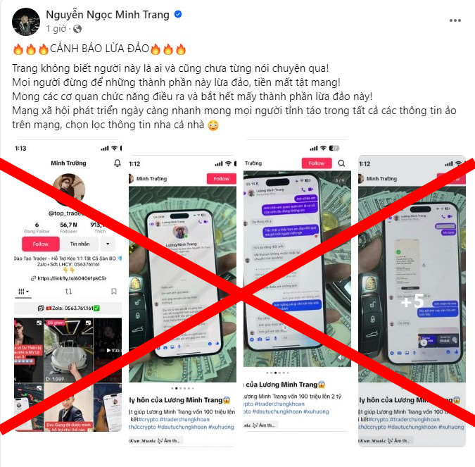 Nữ ca sĩ Việt lên tiếng cảnh báo lừa đảo, nhắc người dùng MXH nâng cao cảnh giác trước thành phần xấu- Ảnh 1.