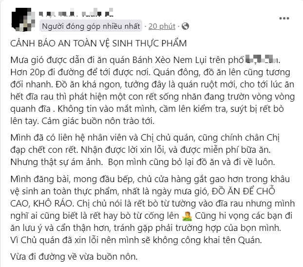 Đi ăn ở phố bánh xèo nổi tiếng Hà Nội được "tặng kèm" con rết trong đĩa rau: Thực khách hết hồn, dân mạng ùa vào tố "quán ruột"- Ảnh 1.