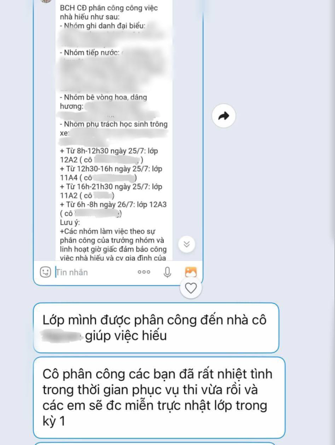 Xôn xao chuyện đang nghỉ hè, giáo viên lại phân công học sinh đi trông xe cho đám hiếu của nhà đồng nghiệp- Ảnh 1.