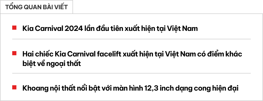 Kia Carnival 2024 lộ diện tại Việt Nam: Thiết kế đẹp hơn, mâm xe để lộ thông tin phiên bản- Ảnh 1.
