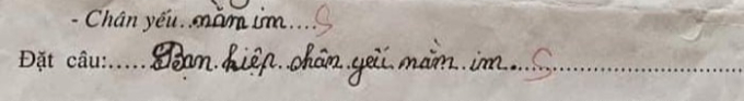 Được yêu cầu đặt câu với từ "chân yếu", học sinh tiểu học biến tấu độc đáo khiến ai nấy cười sặc cơm- Ảnh 1.