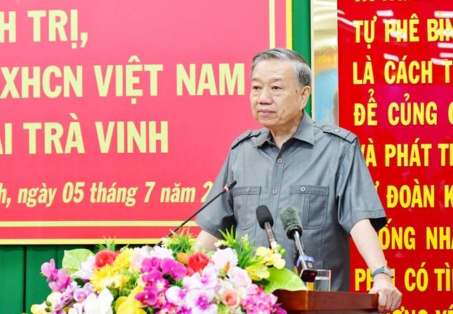 Chủ tịch nước Tô Lâm làm việc với Ban Thường vụ Tỉnh ủy Trà Vinh- Ảnh 1.