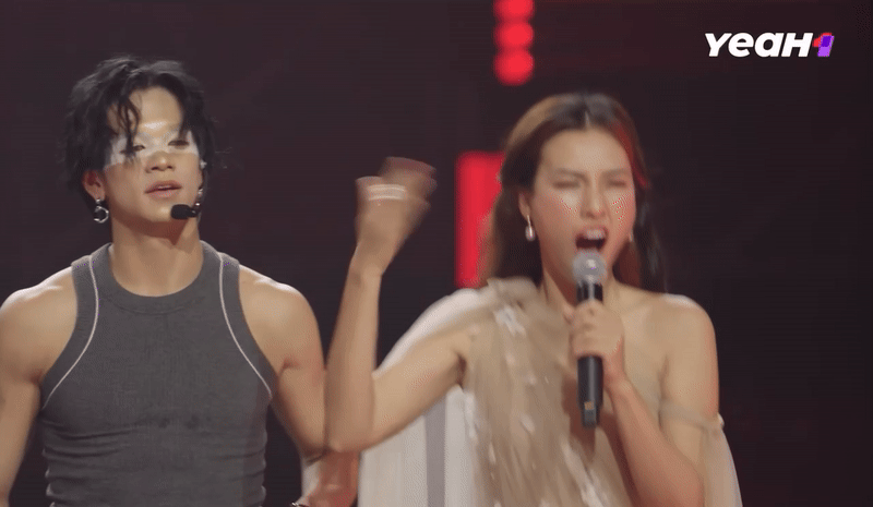 MC Hoàng Oanh bị chê quá ồn ào, khó hiểu nhất là màn ôm lấy ôm để Binz trên sân khấu- Ảnh 8.