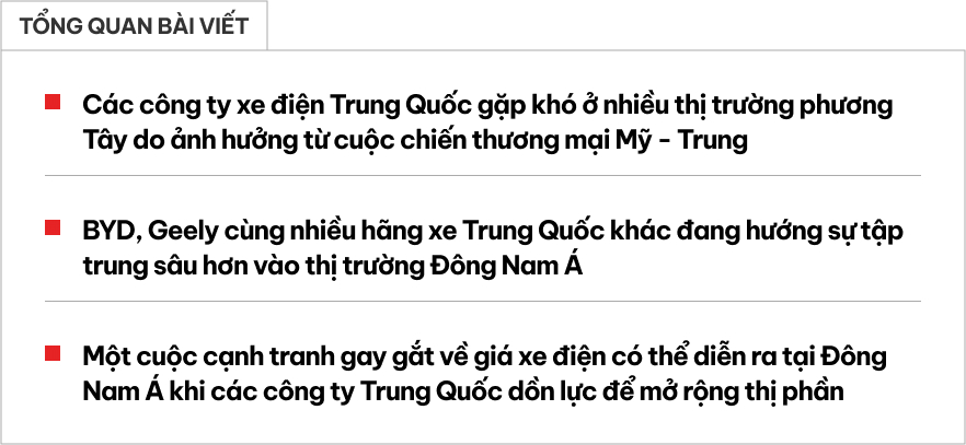 Đây là lý do khiến xe điện Trung Quốc sắp bùng nổ trong ĐNÁ nhưng sẽ phải đối mặt thách thức giảm giá và chất lượng- Ảnh 1. Đây là lý do khiến xe điện Trung Quốc sắp bùng nổ trong ĐNÁ nhưng sẽ phải đối mặt thách thức giảm giá và chất lượng- Ảnh 1.
