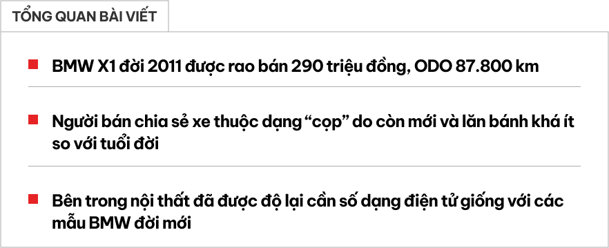 Có 300 triệu thích ‘chơi’ BMW X1 thì đây là một lựa chọn: Chạy hơn 6.700km/tháng, đã độ màn hình, cần số- Ảnh 1. Có 300 triệu thích ‘chơi’ BMW X1 thì đây là một lựa chọn: Chạy hơn 6.700km/tháng, đã độ màn hình, cần số- Ảnh 1.