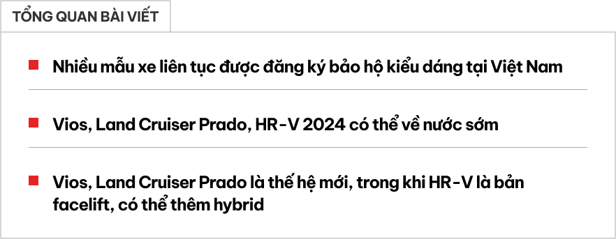 Loạt xe mới đã được đăng ký dễ sớm về Việt Nam: Vios, Prado sẽ thành ‘bom tấn’, HR-V thêm bản hybrid tiết kiệm- Ảnh 1.