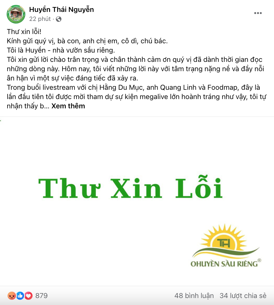 Đăng bài xin lỗi nhưng O Huyền sầu riêng lại có động thái lạ khiến CĐM càng phẫn nộ: "Có xin lỗi nhưng không đáng kể"?- Ảnh 1.