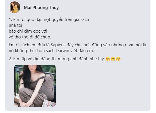 Phản ứng của Mai Phương Thuý sau tin đồn kết hôn với doanh nhân: "Em tập vẻ dịu dàng thì mong anh đánh nhẹ tay"- Ảnh 1.