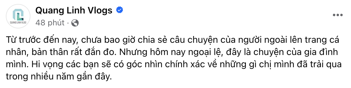 Quang Linh Vlogs gọi Hằng Du Mục hai tiếng &quot;gia đình&quot; giữa sóng gió - Ảnh 1.