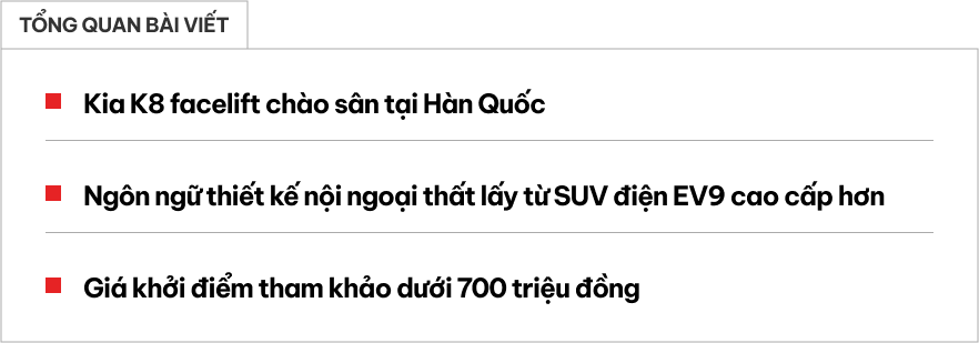 Kia K8 2025 ra mắt: Hệ thống treo tự thích ứng theo bản đồ, 'tiệm cận hạng sang' với giá phổ thông- Ảnh 1.