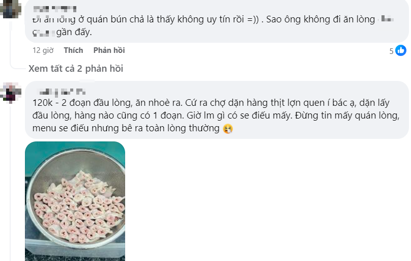 Lòng se điếu giá 5 triệu/kg tại quán bún chả gây tranh cãi- Ảnh 5.