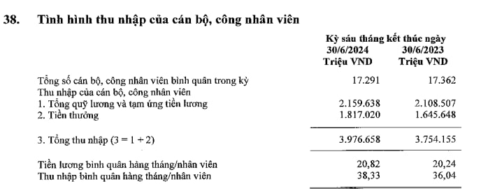 Lãnh đạo Sacombank được trả thù lao gần 64 tỷ đồng trong nửa đầu năm, thu nhập bình quân nhân viên đạt 38,33 triệu đồng/tháng- Ảnh 3.