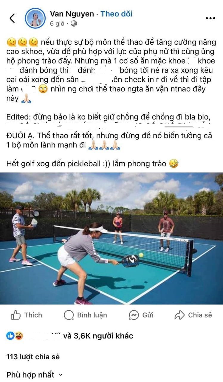 &quot;Nữ đại gia&quot; hot MXH tuyên bố mở sân Pickleball: &quot;Phụ nữ đẹp nhưng đừng dung tục&quot;- Ảnh 1.