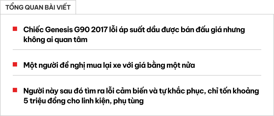 Mua Genesis G90 lỗi bằng một nửa giá thị trường, chủ xe chỉ tốn thêm 5 triệu đồng tiền sửa nhờ ‘em yêu khoa học’- Ảnh 1.