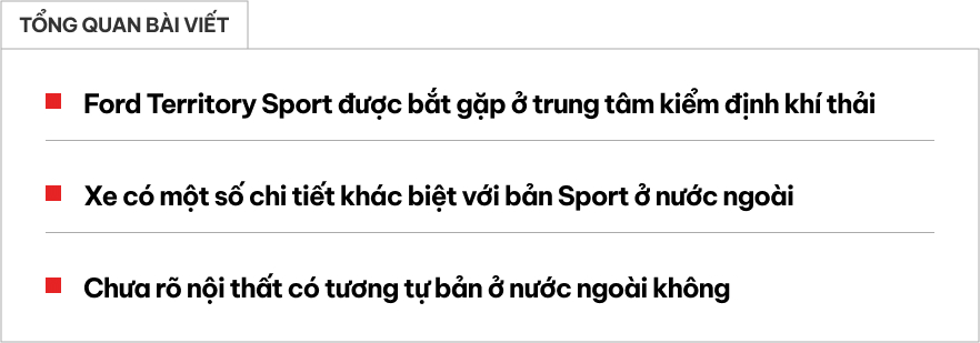 Ford Territory Sport lộ diện tại Việt Nam: Có chi tiết khác bản ở nước ngoài, nhiều khả năng chỉ là Titanium 'đổi màu'- Ảnh 1.