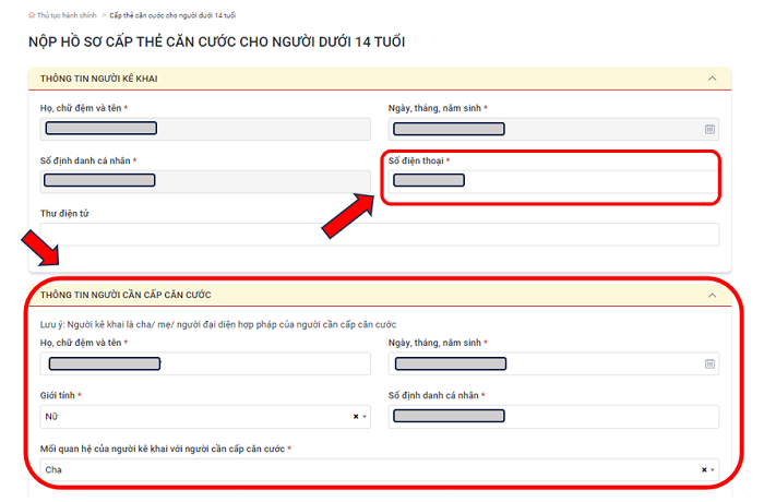 Hướng dẫn nộp hồ sơ trực tuyến đề nghị cấp thẻ Căn cước cho trẻ dưới 6 tuổi- Ảnh 8.