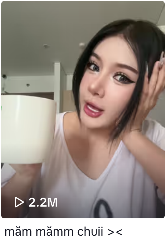 Hot girl hơn 2,6 triệu follow bất ngờ chuyển sang làm mukbang, dân mạng phản ứng: "Định tẩy trắng hả?"- Ảnh 1.