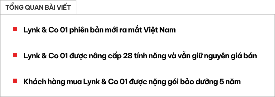 Lynk & Co 01 thêm 28 tính năng, giữ giá 999 triệu, khách mua xe trước được đổi mới miễn phí- Ảnh 1.