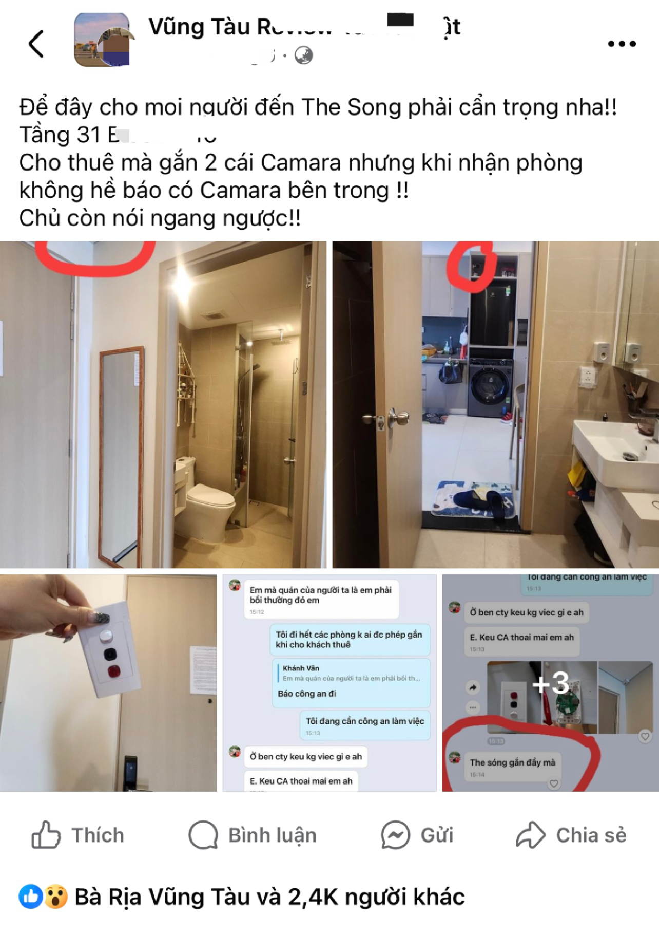 Vũng Tàu kiểm tra căn hộ tại The Sóng bị tố gắn camera- Ảnh 2. Vũng Tàu kiểm tra căn hộ tại The Sóng bị tố gắn camera- Ảnh 2.