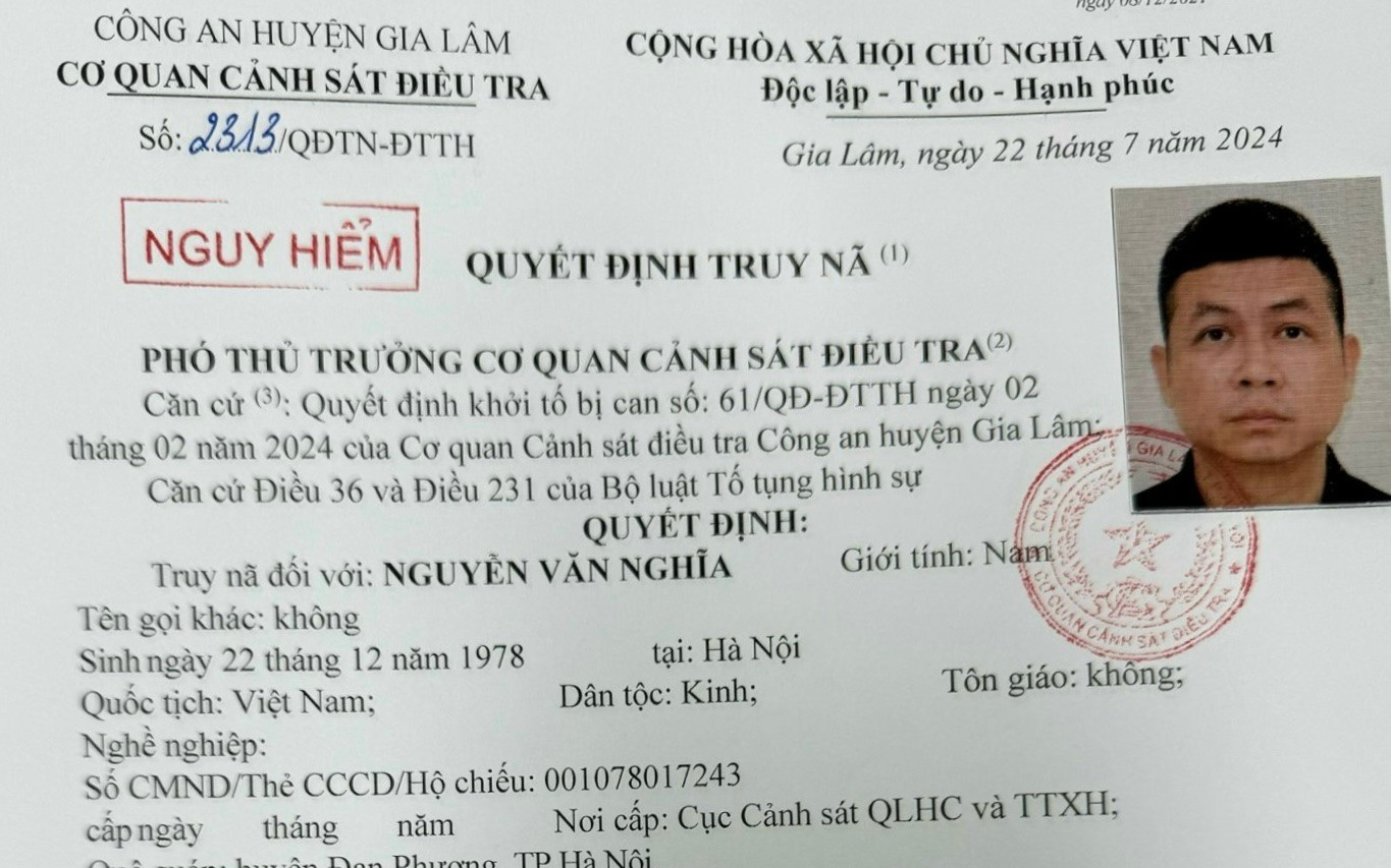 Truy nã Nguyễn Văn Nghĩa