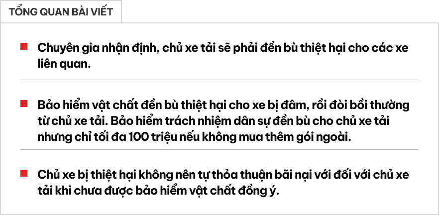 Sau vụ đâm liên hoàn xe trên cầu Phú Mỹ, chuyên gia bảo hiểm nhận định: Tài xế xe tải phải bồi thường dù có lỗi hay không- Ảnh 1.