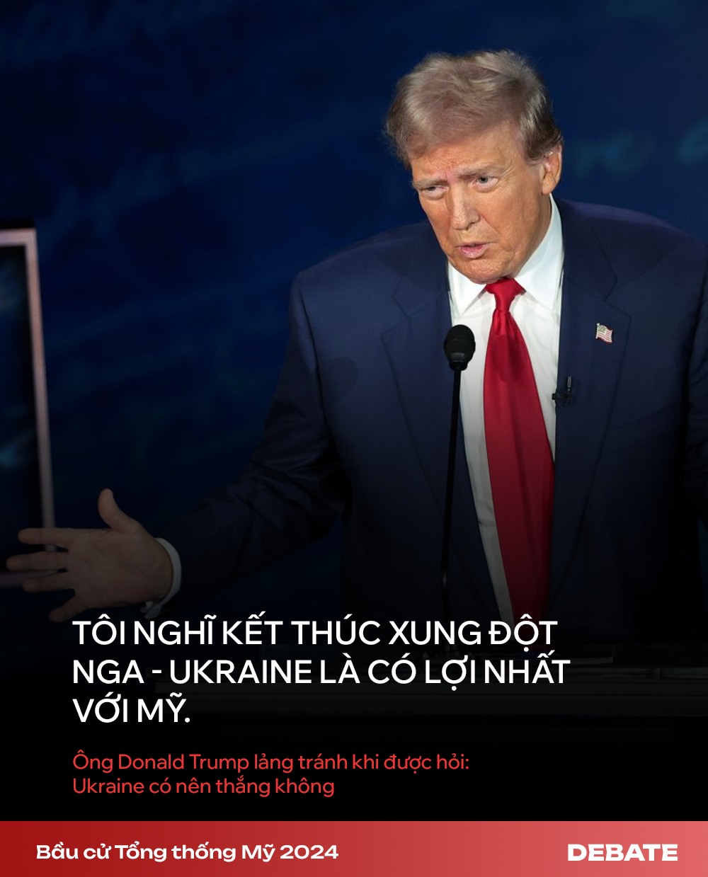 Tranh luận trực tiếp: Ông Trump nói gì khi được hỏi "Ukraine có nên thắng trong xung đột với Nga không"? - Ảnh 4.