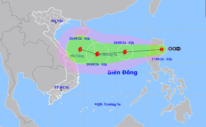 Biển Đông đón bão số 4 trong 24 giờ tới, hướng về quần đảo Hoàng Sa- Ảnh 1.