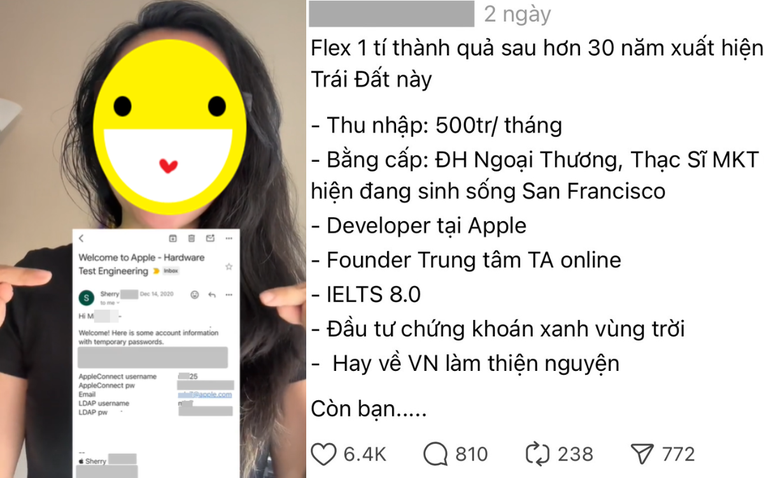 Vụ cô gái Việt khoe làm cho Apple, thu nhập 500 triệu bị "check VAR" liên tục: Chính chủ phản dame nhưng vẫn lộ loạt chi tiết mâu thuẫn?- Ảnh 1.