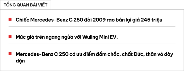 Thay vì mua Wuling Mini EV mới thì có thể ‘nhảy hố vôi’ Mercedes-Benz C 250 này: Chất Đức, động cơ mạnh, rộng rãi cho cả nhà- Ảnh 1.