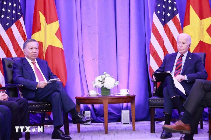 Tổng Bí thư Tô Lâm gặp Tổng thống Joe Biden: Khẳng định quan hệ chiến lược toàn diện - Ảnh 1.