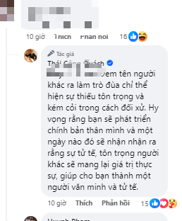 Bị CĐM tràn vào MXH nói điều khiếm nhã, công kích, NTK Thái Công ôn tồn: Sự thiếu hiểu biết và những khó khăn có thể dẫn đến những hành vi như vậy!- Ảnh 4.