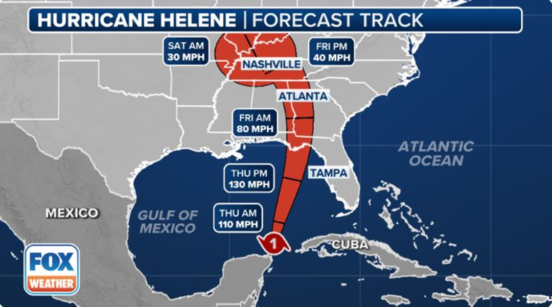 Bão Helene "thần tốc bậc nhất lịch sử" vọt lên cấp 4 trong hôm nay (26/9), tâm điểm hướng về đâu? - Ảnh 2.