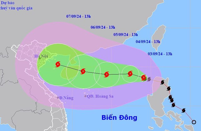 Tin mới nhất về cơn bão số 3: Mạnh cấp 14, đang hướng vào miền Bắc nước ta - Ảnh 1.