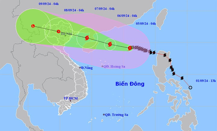 Bão Yagi tăng 7 cấp sau 2 ngày, tiệm cận cấp siêu bão- Ảnh 1.