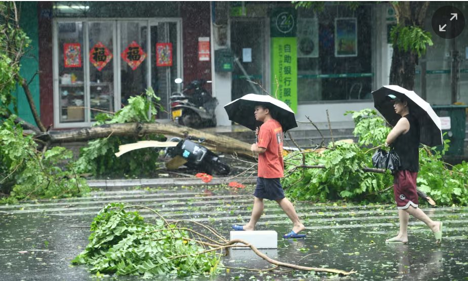 Cận cảnh siêu bão Yagi càn quét Trung Quốc: Đu quay khổng lồ chao đảo - Ảnh 5.