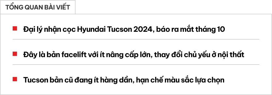 Hyundai Tucson 2024 nhận cọc tại đại lý, dễ ra mắt tháng sau: Màn hình cong cạnh tranh Sportage, không bỏ máy dầu như Santa Fe- Ảnh 1.