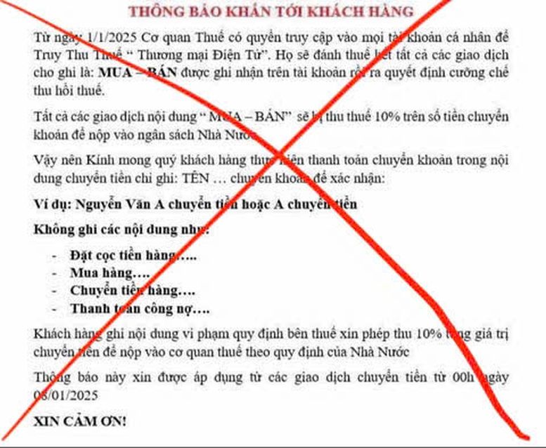 Thông tin giả mạo thuế 10 % giao dịch thương mại điện tử gây hoang mang - Ảnh 1.