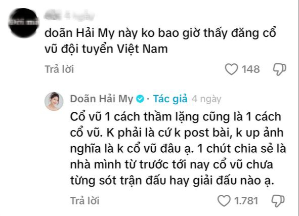 Doãn Hải My đáp trả khi bị nói không cổ vũ ĐT Việt Nam, tiết lộ tình trạng chấn thương hiện tại của Văn Hậu- Ảnh 2.