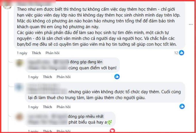 Quan điểm g&acirc;y tranh c&atilde;i: "Đa số phụ huynh kh&ocirc;ng ủng hộ việc dạy/học th&ecirc;m c&oacute; con em ở mức trung b&igrave;nh, yếu, thậm ch&iacute; l&agrave; c&aacute; biệt" - Ảnh 2.